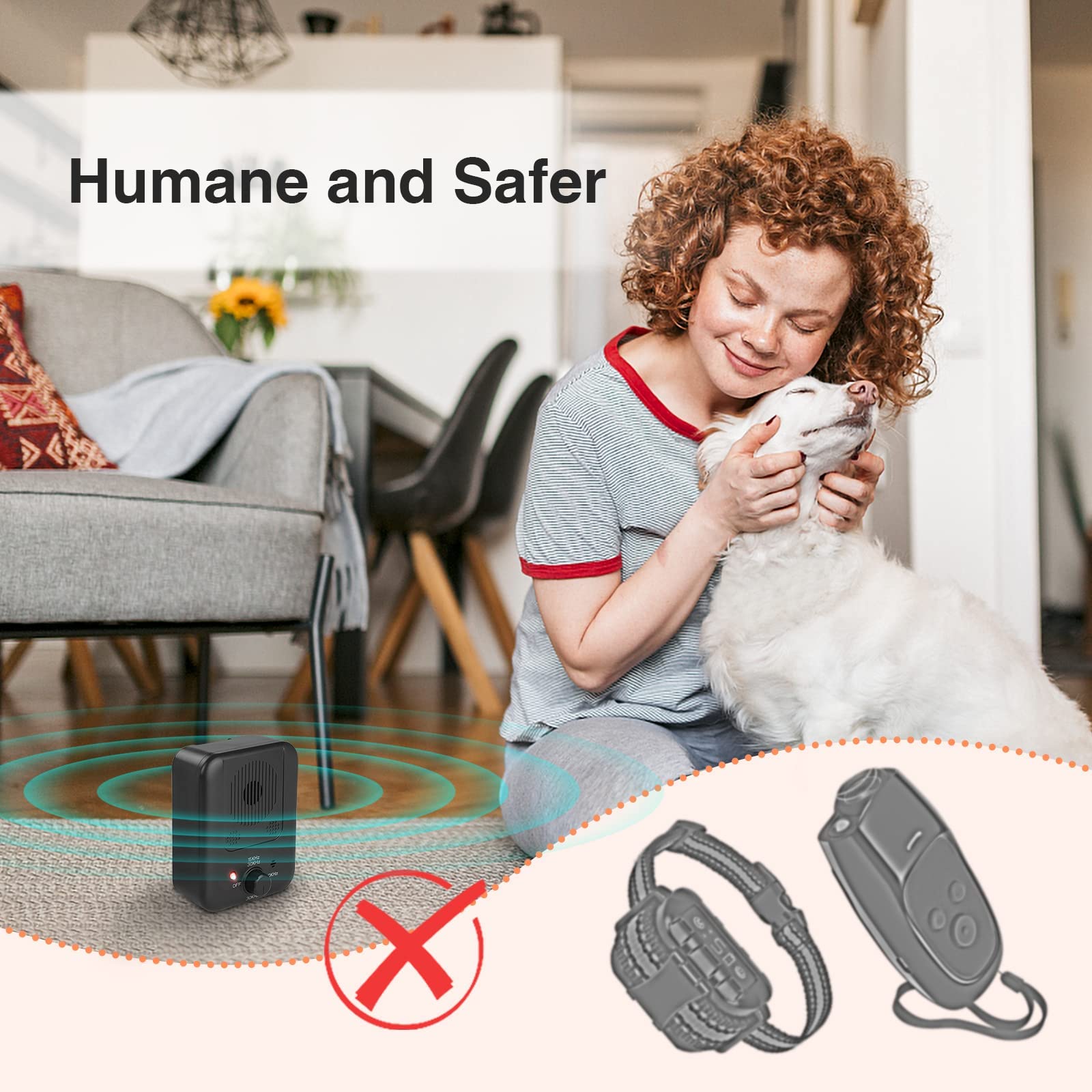 Anti Barking Device For Dogs Indoor,2024 New Dog Bark Deterrent Devices,2 In 1 Auto & Remote 600Ft Anti Bark Device Recording,Al